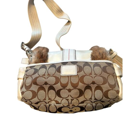 EUC Coach Crossbody Bag Rabbit Hare Trim Pockets Clean Perfect Size - Picture 2 of 5